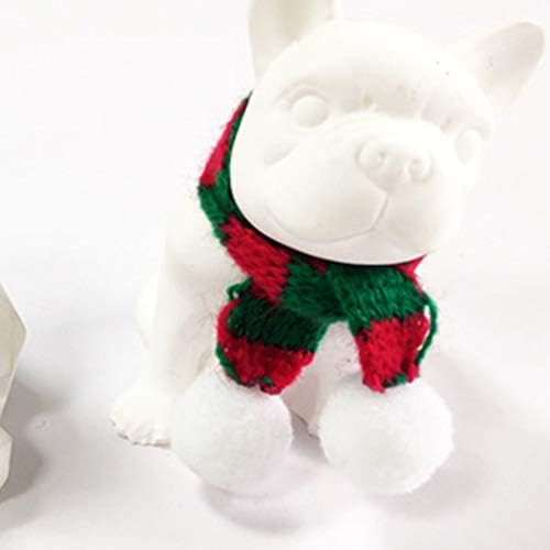 5pcs mini lenço de natal natal lenço de animais de pet bamas de garrafa de garrafa de garrafa pequena boneca de neve de boneca de neve de boneco de neve lisca lenço de malha de pescoço para pequeno cão de cães de estimação decoração de gato