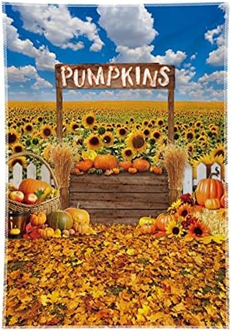 Tecido de 6x8ft Dia do Dia de Ação de Graças Falto Pumpkin Patch Photografia Caso -pano de Friendsgiving