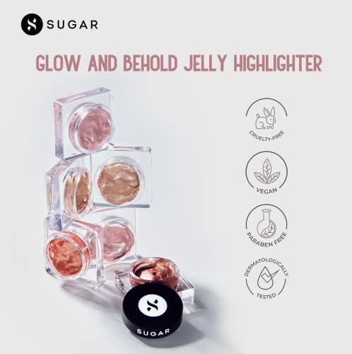 Sugar Cosmetics brilhar e eis o marcador de geléia - 02 Highlighter líquido pioneiro de pêssego,