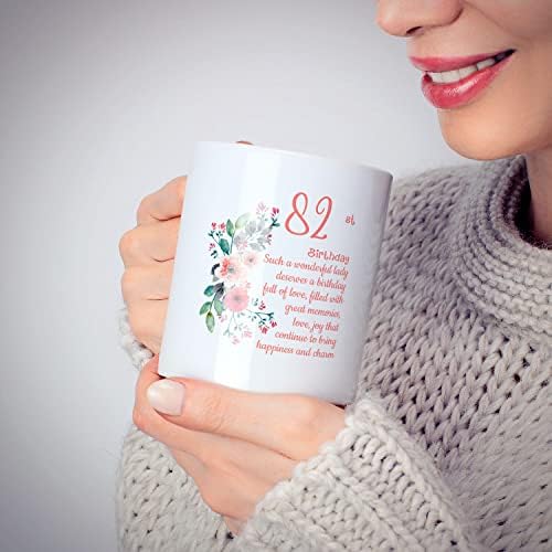 Apreciação personalizada Coffee Caneca Adicionar sua idade personalizada - Copo de cerâmica de aniversário para mulher mãe amiga - Top aniversário presente de Natal 11oz ou 15oz