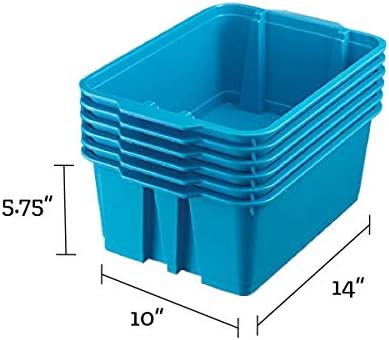 Coisas realmente boas - 666022Bln Plástico empilhável e caixas de organizador para sala de aula ou uso doméstico - cestas plásticas robustas e coloridas
