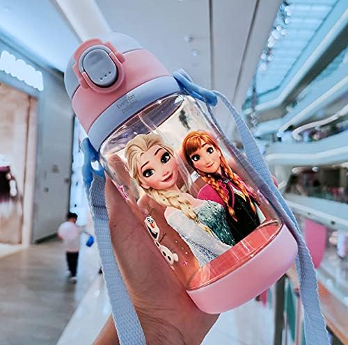 Delights todos os dias Frozen Elsa Anna Bottle Double Covers com palha e alça 520ml
