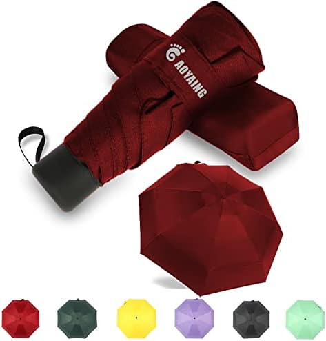 Gaoyaing Travel Umbrella mini guarda -chuvas para chuva Sun & Rain Lightweight Small UV Sun Umbrella Compact Suit de bolso com estojo