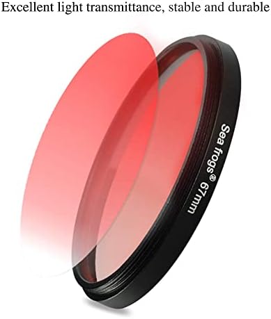 Filtro vermelho do SeaFrogs Red 67mm, especialmente para o alojamento à prova d'água com interface de rosca de lente de 67 mm