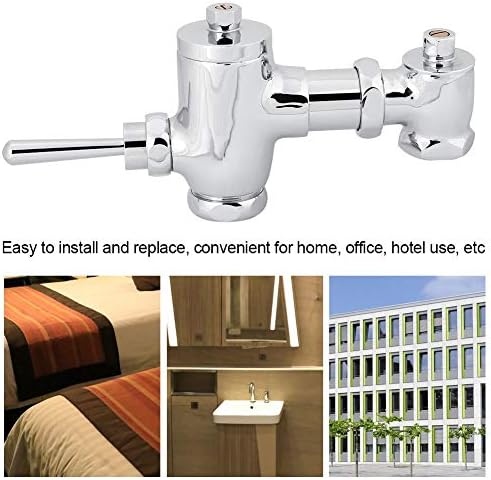 Depila exposta válvula de descarga de armário, manual do banheiro manual Flowise pressionando válvulas de descarga para banheiro em casa, hardware cromado polido