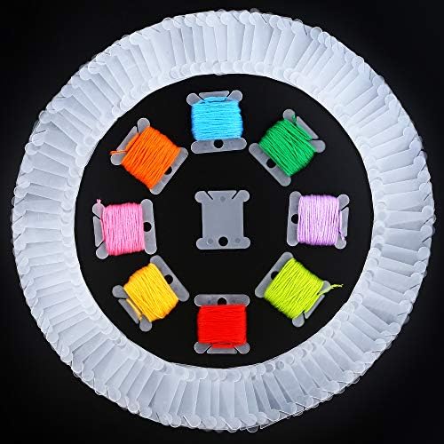 Floco de plástico Electop Bobbins 100 peças Bordado Cartões de rosca Cruz Stitch Bobbin thread Organizer