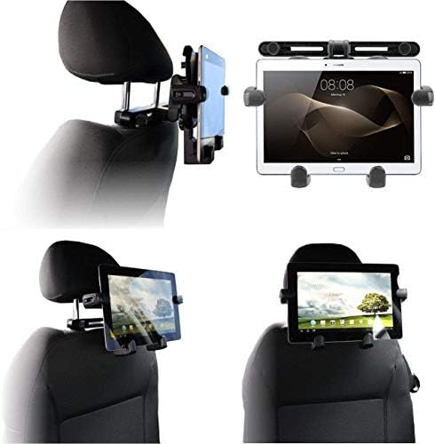 A apoio de cabeça portátil da Navitech no carro compatível com o Samsung Galaxy Tab S4 10.5