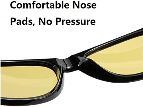 Óculos de condução noturna dexlary, óculos de condução polarizados para homens para homens, mulheres, óculos amarelos à noite, dirigindo esportes ao ar livre