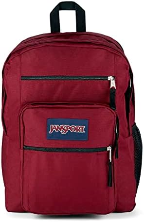 Jansport Big Student Backpack-School, Travel ou Work Bookbag com compartimento de laptop de 15 polegadas, Russet Red, tamanho único