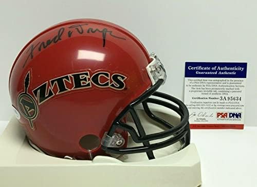 Fred Dryer assinado San Diego State Aztecs Mini -Helmet PSA 3A95634 - Mini capacetes autografados da