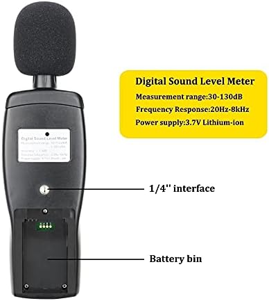 SDFGH Digital Sound Nível de ruído Decibel Tester de áudio 30 ~ 130 DBA Color LCD Visor Automotivo Microfone DB