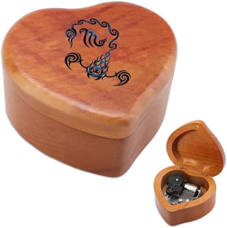 Escorpião Constellation Wind Up Vintage Wooden Music Box Wedding Valentine Christmas Birthday Clockwork Musical Gift