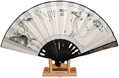 Xialon 8in Pano de osso impressão ventilador de ventilador dobrável ventilador de bambu decoração de casa fã dobrável durável