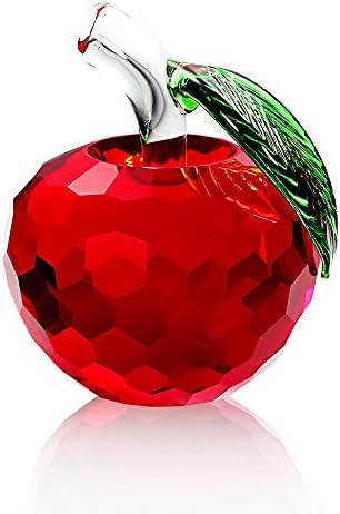 Peso de maçã de cristal duossuny, 40mm de maçã de 40 mm Figuras colecionáveis ​​melhor para presentes de véspera de Natal da sorte/Ótimos presentes de decoração de casamento