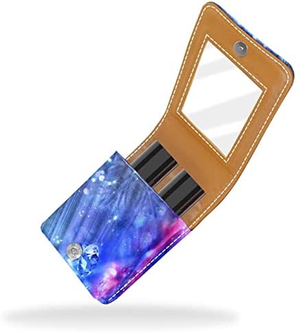 Mini estojo de batom com espelho para bolsa, encantadora organização de porta -caixas portátil Crystal