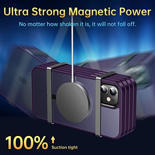 Casequue para o iPhone 11 MagSafe, [não amarelencial] [Proteção militar de proteção] forte protetora magnética protetora à prova de choque fina de 6,1 polegadas, roxo profundo