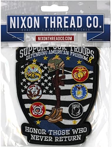 Apoie nossas tropas Tactical Patch 5 | EUA Militares Bordados e Loop Pow Mia American Small - Por Nixon