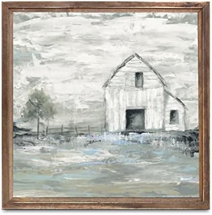 Iowa Barn II, Joyride Home Decor, Joyride Home Décora emoldurada Placa de madeira, 11,25 x11.25 Projetado