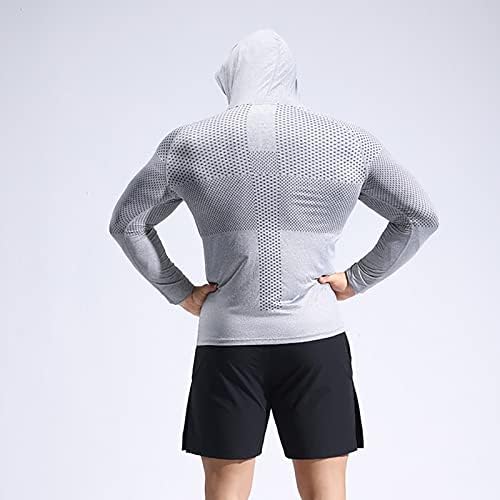 BMISEGM Summer Men T Camisetas novas roupas de fitness esportivas finas com capuz fino com capital