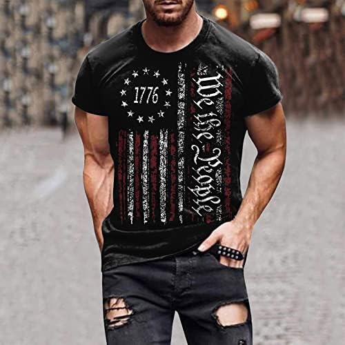 Camisas patrióticas para homens, Soldado mensal American Bandle T-shirt Patriótico Camisas de manga curta