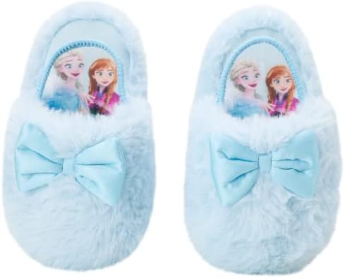 Princesa de garotas unissex-filho da Disney e chinelos difusos congelados com tiras de calcanhar