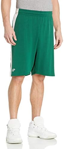 Intensidade Diamond Flatback Mesh Basks Basketball Shorts, verde escuro/branco, pequeno