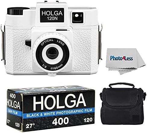 Holga 120 N Câmera Branca + Holga ISO 400 120 Formato médio BW Film + Case