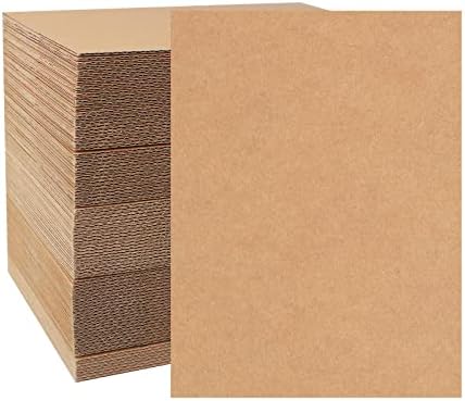 Pacote de 50 folhas de papelão corrugado branco 9x12 polegadas, folha de papelão corrugada Inserir almofadas para embalagem, correspondência, artesanato por ZMYBCPack