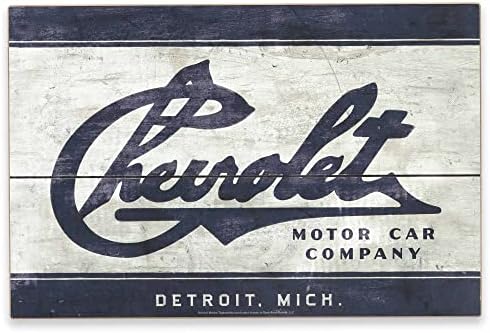 Marcas de estrada aberta Chevrolet Motor Car Company Crate Decor de parede de madeira - Chevrolet Sign vintage para caverna, garagem ou loja