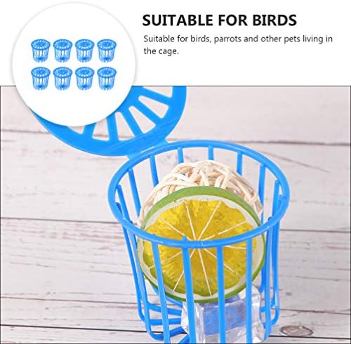 Hemoton 8pcs Birds Food Basket Parrot alimentador de alimentação de gaiola de gaiola de gaiola gaiola alimento de pássaro hold imager holder vegetal para papagaio