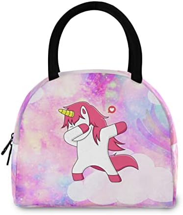 Bola de lancheira Alaza Pink Unicorn Bag Sacos mais frios isolados de lancheira reutilizável contêiner portátil para mulheres crianças meninos meninos