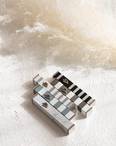 Suri Silver & White Modern Modern 4 ”Caso Mezuzah com rolagem para portas, adesivo mezuza e fácil bastão para interior