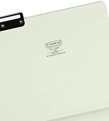 Pastas de aba de metal de smead Pressboard, 1/3 de aba superior, expansão de 1 polegada, letra, cinza-verde, 25 por pacote