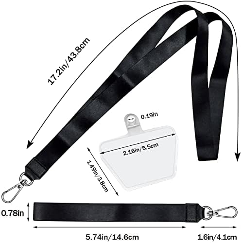 Correia de segurança do tether de tether, cordão de pescoço de 1 celular, 1 pulseira de pulso e 1 almofadas brancas