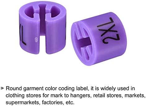 Marcador de cabide de roupas de meccanidade 2xl tag de tamanho de 3,5 mm roxo para roupas de vestuário codificação