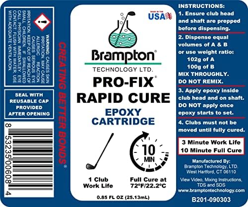 Tecnologia de Brampton, Ltd. Epoxy Pro -Fix 5 e 10 Rapid Cure - Reparo de clube de golfe.85 onças