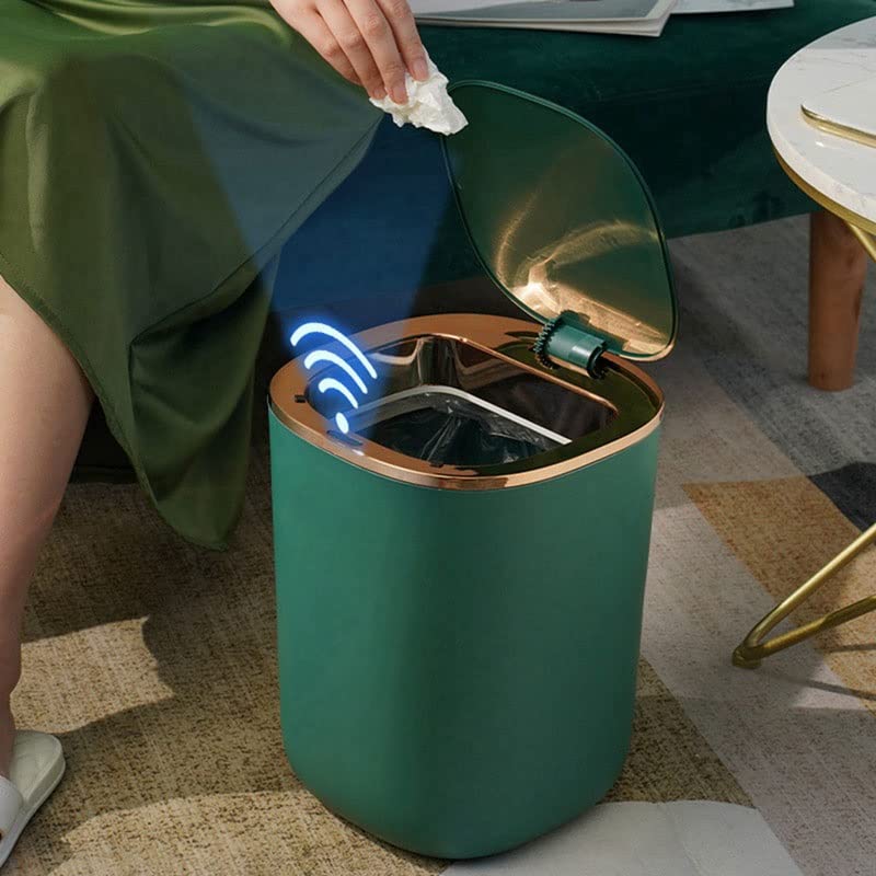 Zhuhw Smart Sensor Lixo Bin Cozinha Banheiro Lixo do banheiro pode indução automática lixo à prova d'água