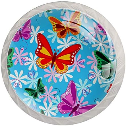 Idealiy Colorful Butterfly Porta Gaveta Pull Handle Decoração de móveis para cabine de cozinha penteadeira penteada