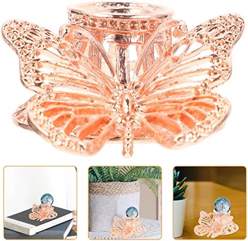 Sewroro Butterfly Gold Metal Crystal Base Base Stand Mini Borbolefly Figurina Cristais de Escultura