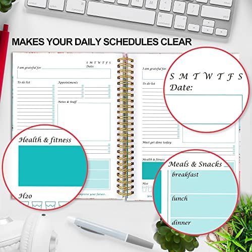 Artigo Daily Planner, 2022-2023 para fazer o planejador Planejador de compromissos com a lista de tarefas, refeições, anotações para melhorar suas habilidades de gerenciamento de tempo.