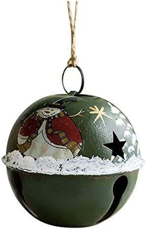 Colarinho de bolo transparente 10 Christmas Bell pendente de ferro antigo boneco de neve pingente de natal decoração de árvore de Natal Ornamentos de santos de Natal