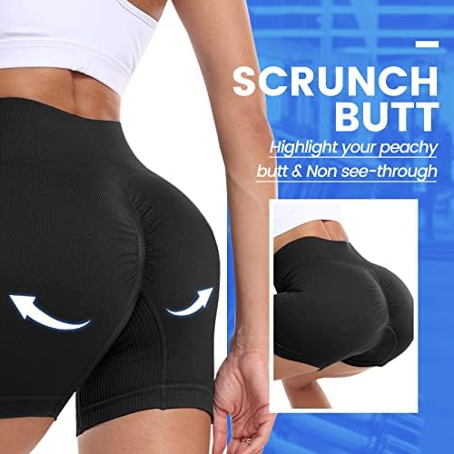 Gayhay Workout Shorts for Women - Scrunch Butt levantando sem costura da cintura de ginástica atlética
