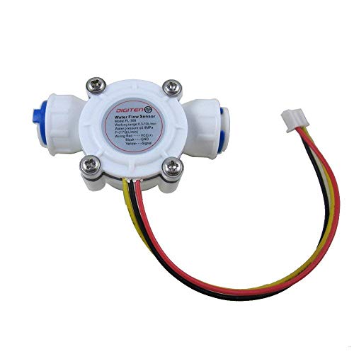 Digiten G1/4 Quick Connect Hall Sensor Sensor de fluxo de água de água Fluxo de fluxo de fluxo de fluxo de fluxo de fluxo de água Medidor de fluxo de água 0,3-10l/min-Arduino, Raspberry Pi e filtro de osmose reversa compatível