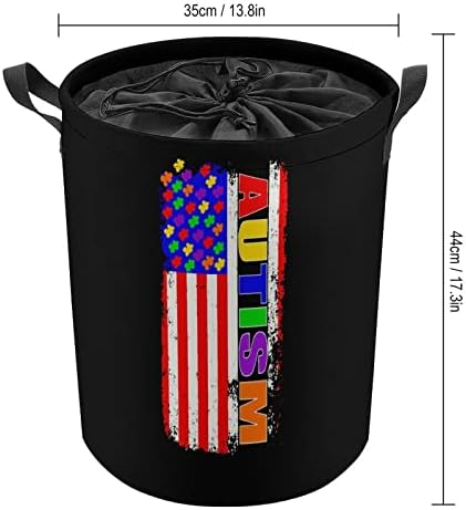 Autismo Consciência dos EUA Puzzle Bandeira grande Casação de lavanderia grande cesta de lavander