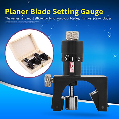 2 PCS Planer Knife Setting Jig, Jig de configuração da lâmina da plaina magnética com estojo de transporte de madeira, gabarito