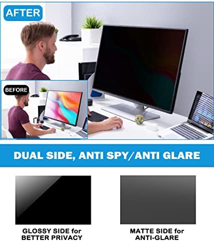 Filtro de tela de privacidade do computador para monitor widescreen de 24 polegadas, escudo de privacidade