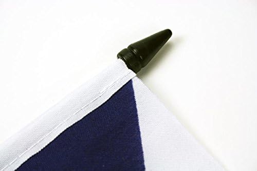 AZ Província da bandeira da bandeira da mesa de Fryslân 5 '' x 8 '' - Bandeira da mesa da Friesland 21 x 14 cm - Beck de plástico preto e base