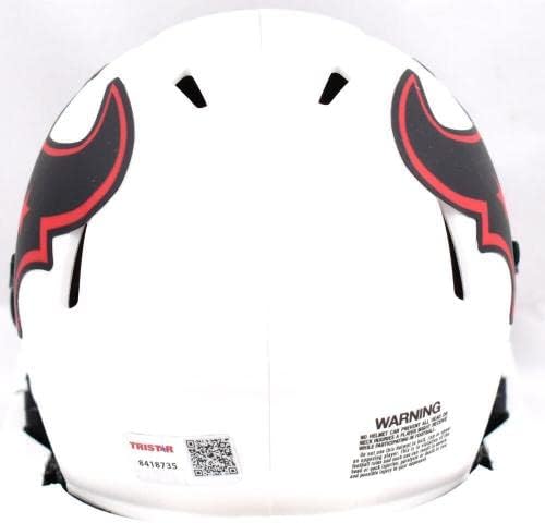 Dameon Pierce autografou Houston Texans Lunar Speed ​​Mini capacete TRISTAR *Vermelho - Mini capacetes autografados da NFL