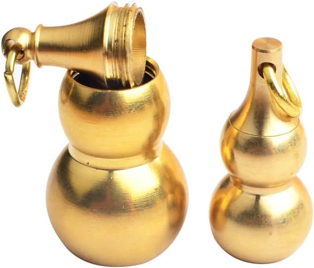 Xiexueliano Brass Pequena cabaça sólida Solid Pure Copper Ring grande cabaça sólida 黄铜 小号 实心