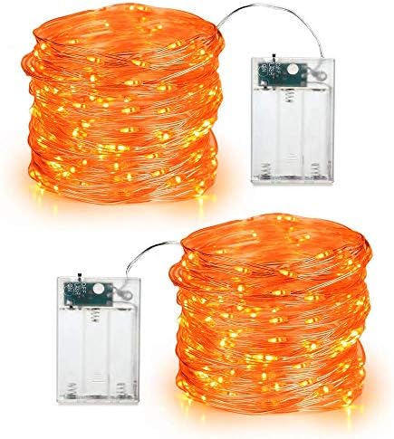 Brizlabs 2 pacote 60 LEDs de halloween laranja led Lights + 360 LED LUZES DE HALLOWEEN PURPHEEN para decorações